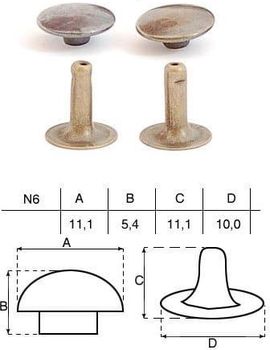 Nit kaletniczy N6 11,1x11,1mm Nity Kapsle 50szt - zdjęcie 2