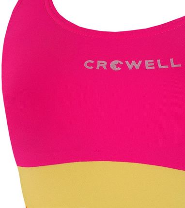 Kostium kąpielowy dla dziewczynki Crowell Swan kol.04 różowo-pomarańczowo-żółty - zdjęcie 2
