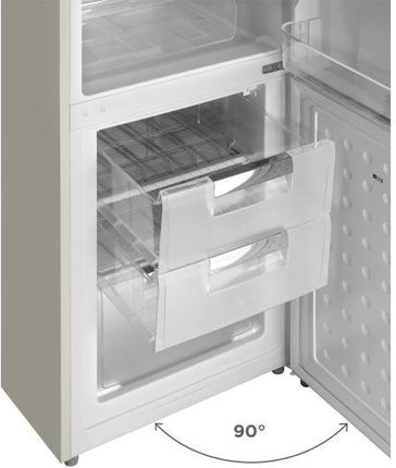 Lodówka RAVANSON LKK-250RC z zamrażalnikiem dolnym 184,2 cm Beżowa - zdjęcie 2