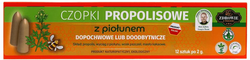 Akcesoria Medycyny Naturalnej Apicultura Czopki Propolisowe Dopochwowe