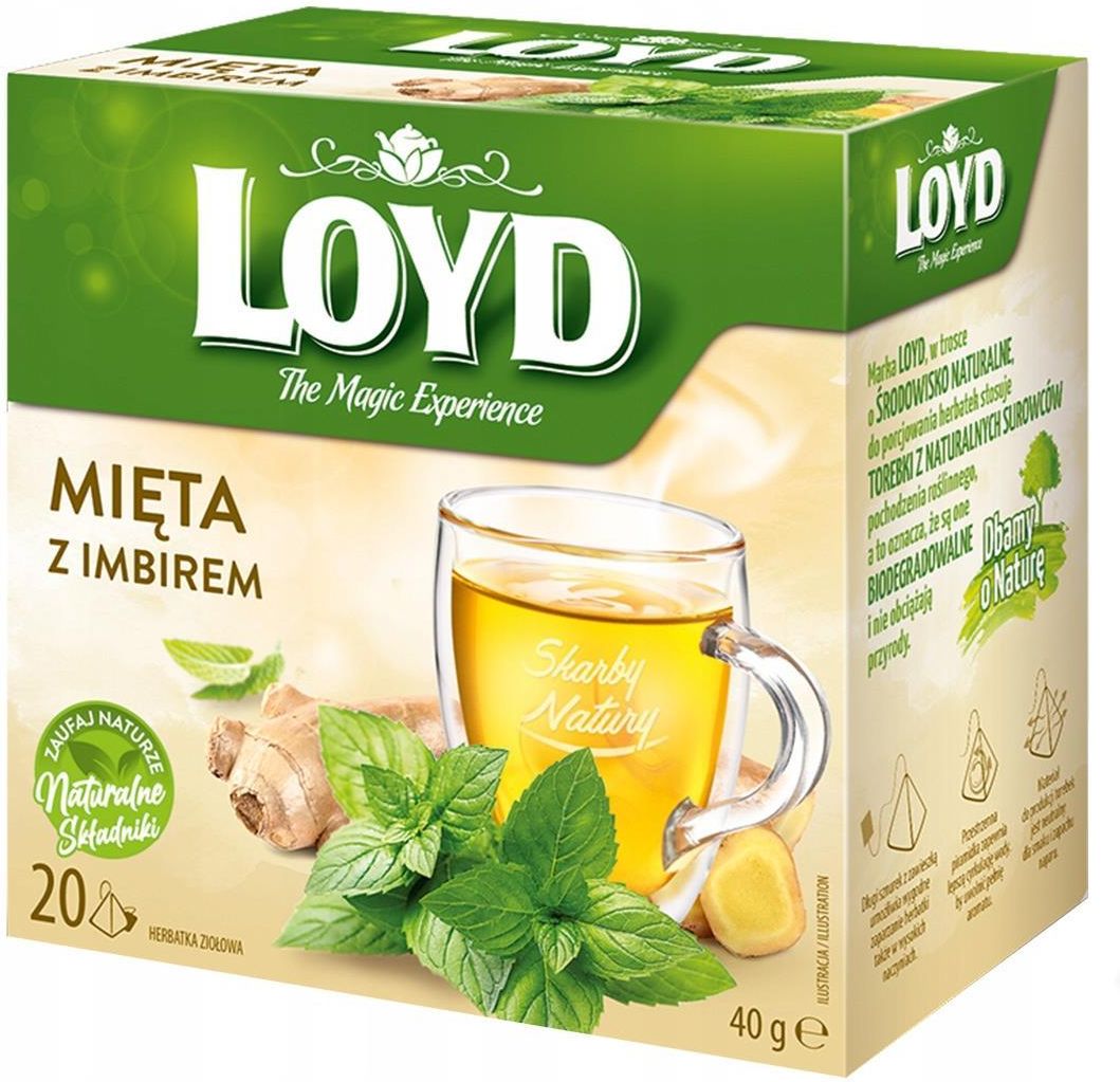 Herbata Loyd Tea Mięta Z Imbirem 20 Torebek Ceny i opinie Ceneo pl