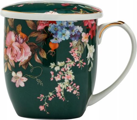 Piękny Porcelanowy Kubek Z Zaparzaczem Kwiaty420ml - zdjęcie 2