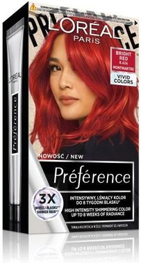 L'Oreal Paris Preference Vivid Colors trwała farba do włosów 8.624 Bright red - zdjęcie 6