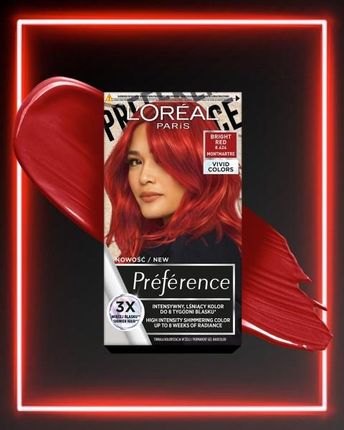 L'Oreal Paris Preference Vivid Colors trwała farba do włosów 8.624 Bright red - zdjęcie 4