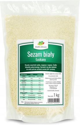 Słodkie Zdrowie Sezam Łuskany Biały Czysty 100% 1kg - zdjęcie 3