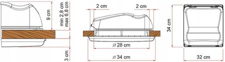 Okno Dach Luk Właz 28X28 Fiamma Vent 28F Crystal 07902 02D - zdjęcie 3