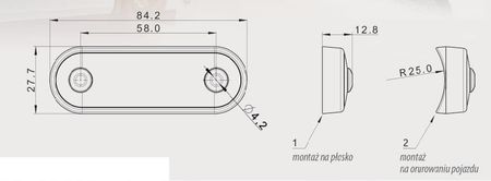 Lampa Obrysowa Obrysówka Led Przednia Ft 073 Biała Ft 073B - zdjęcie 4