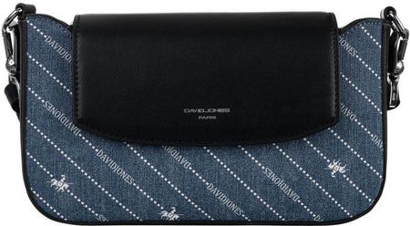 Listonoszka czarna z jeansowym obszyciem David Jones CH21051 BLUE JEANS - zdjęcie 5