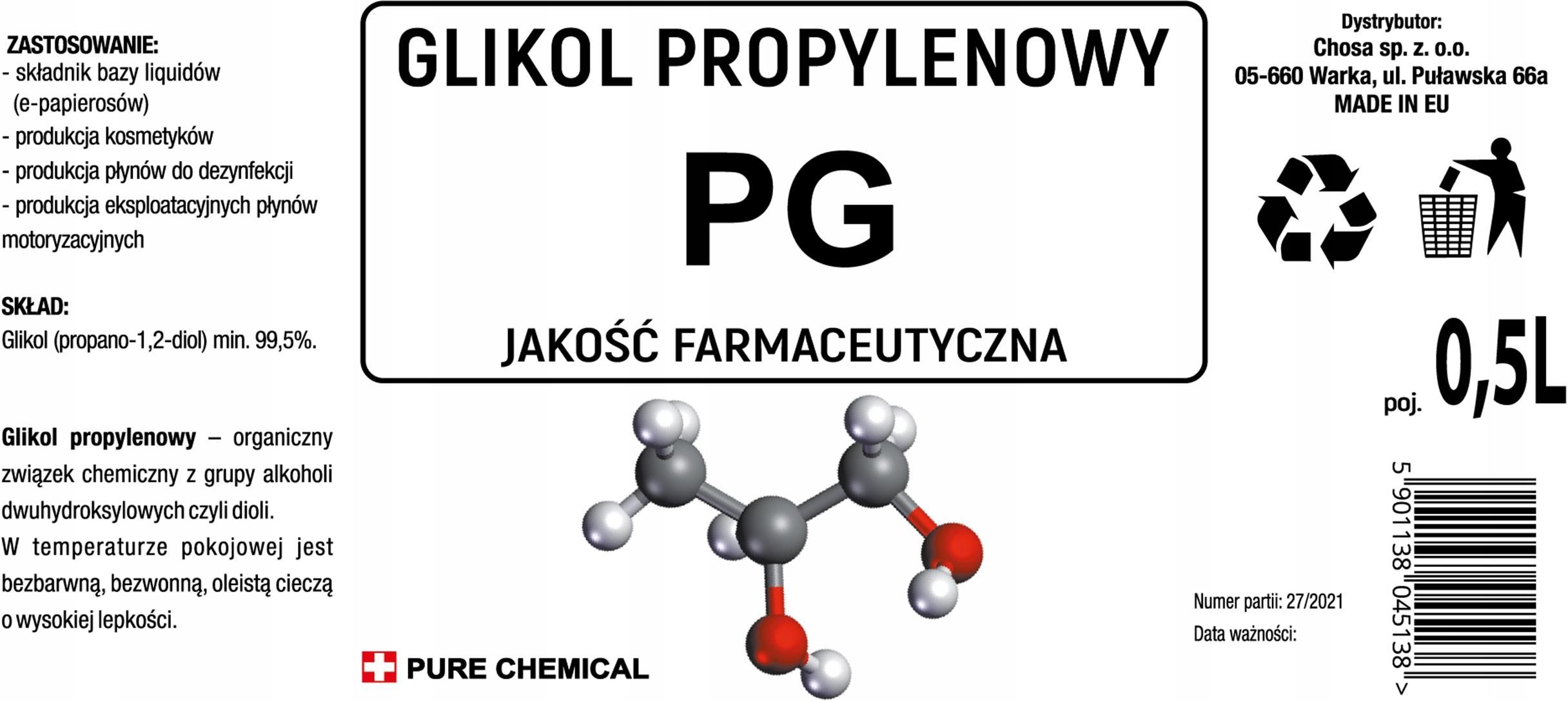 Drobne Akcesoria Medyczne Gliceryna Glikol Farmacetyczna Bezwonna