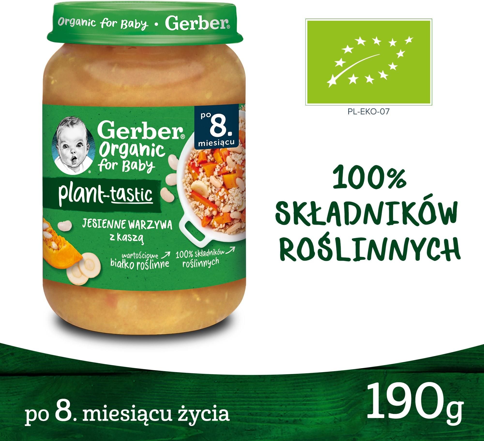 Gerber Organic Plant Tastic Obiadek Jesienne Warzywa Z Kasz Dla