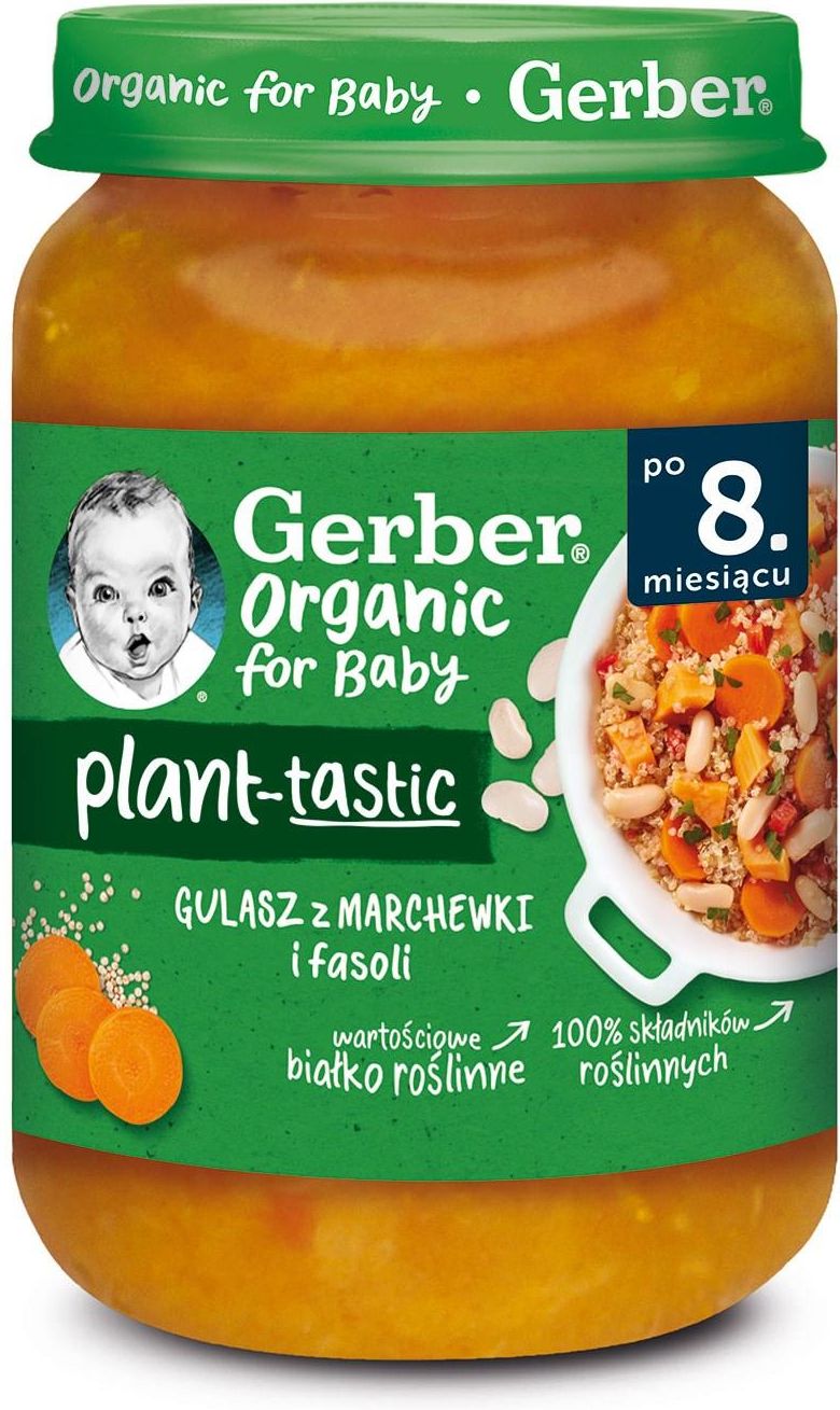 Gerber Organic Plant Tastic Obiadek Gulasz Z Marchewki I Fasoli Dla