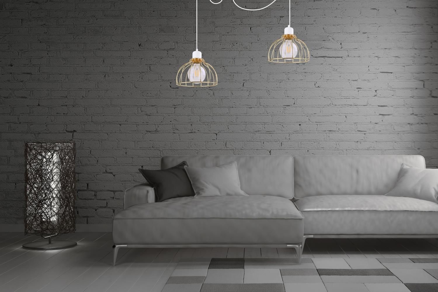 Light Home Lampa Wisząca Sufitowa Żyrandol Złoty Pająk Loft