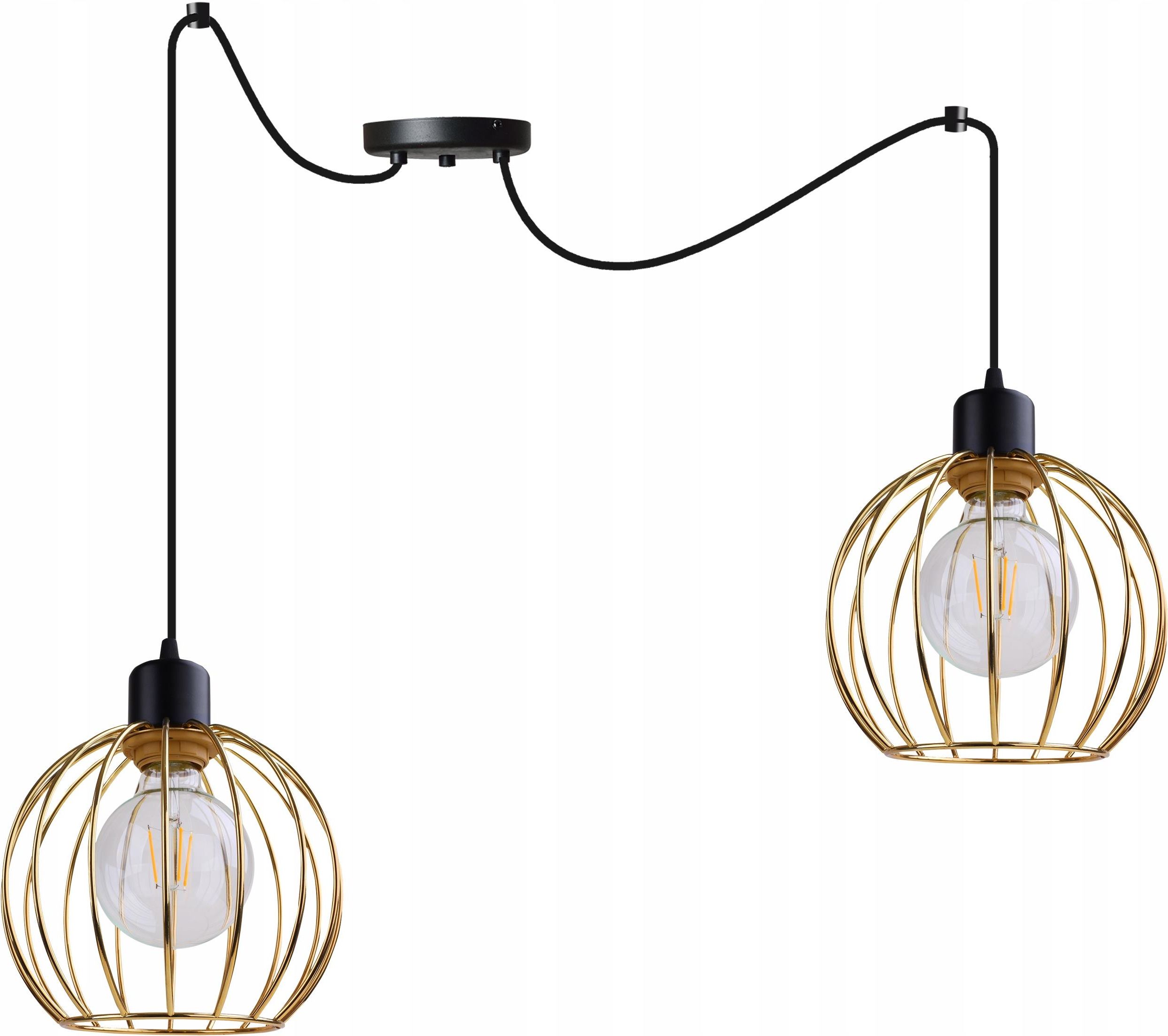 Light Home Lampa Wisząca Sufitowa Żyrandol Złoty Pająk Loft