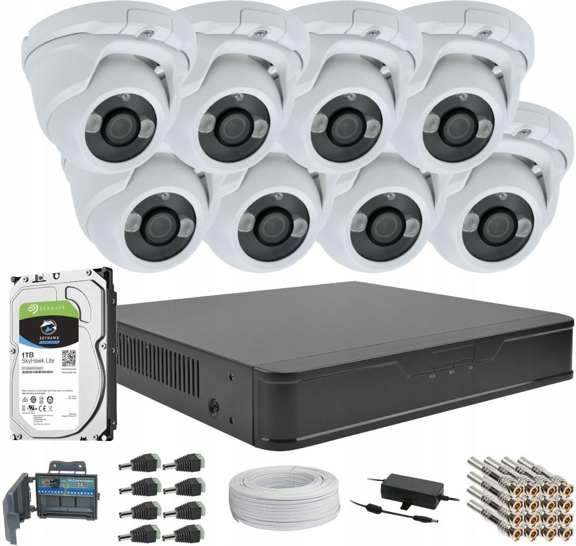 Zestaw Do Monitoringu DVS ZESTAW DO MONITORINGU 8 KAMER 8MPX IR20 DYSK