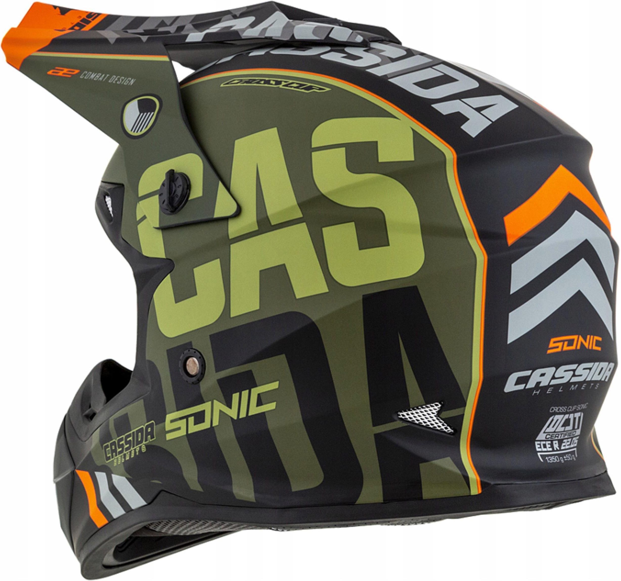 Kask Motocyklowy Cassida Cross Cup Sonic Zielony Mat Gogle Opinie I