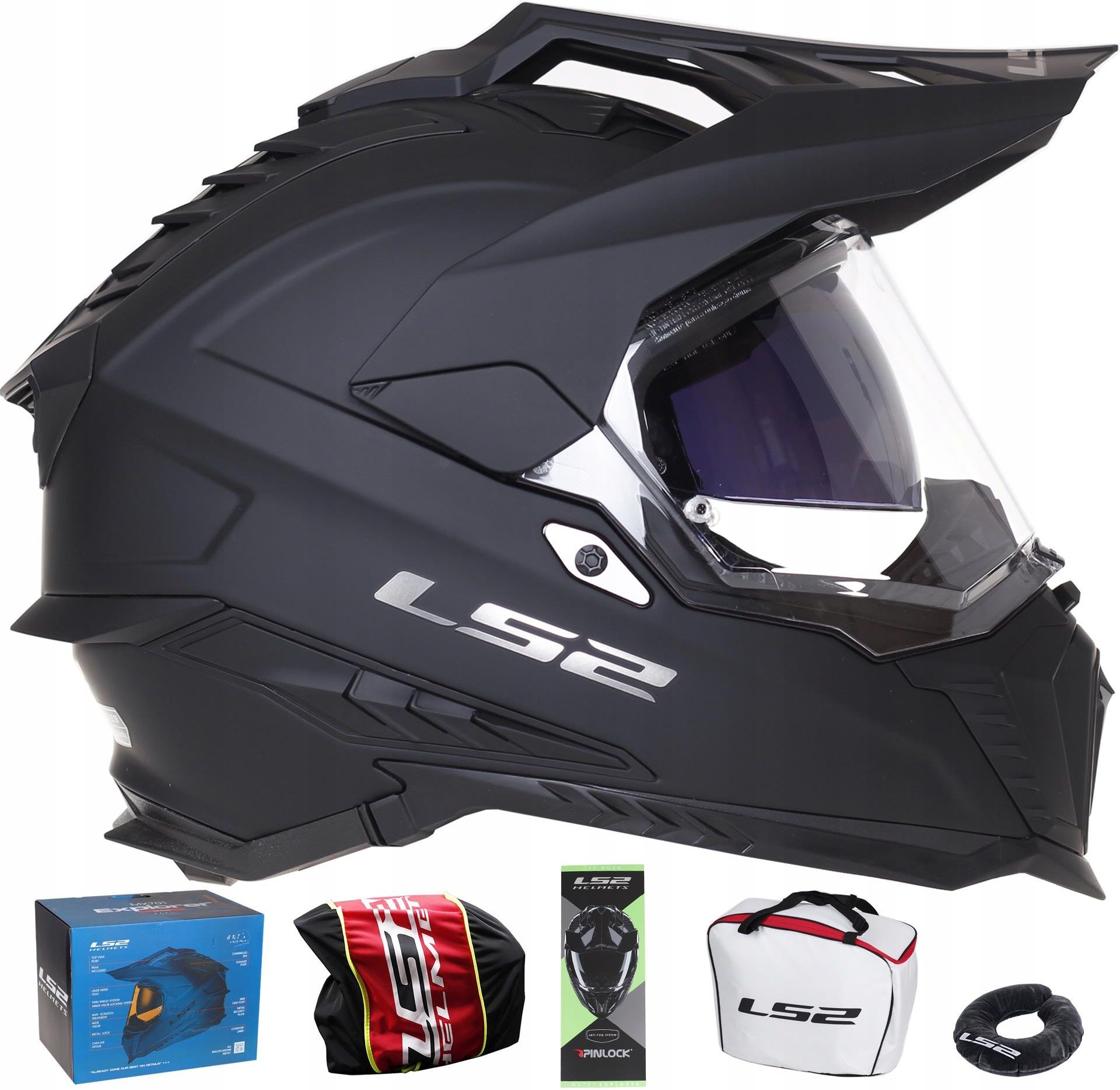 Kask Motocyklowy Ls Mx Explorer Czarny Mat Kask Cross Enduro M