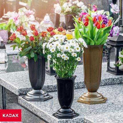 Wazon Flakon Cmentarz Grób Nagrobek Zielony 37Cm 11150225776 - zdjęcie 6