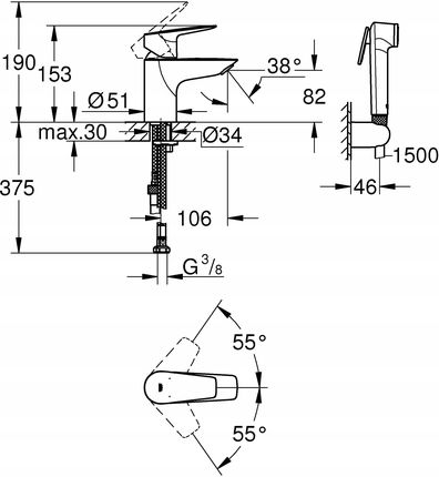 Grohe B Start Edge Bidetta 23773001 - zdjęcie 2