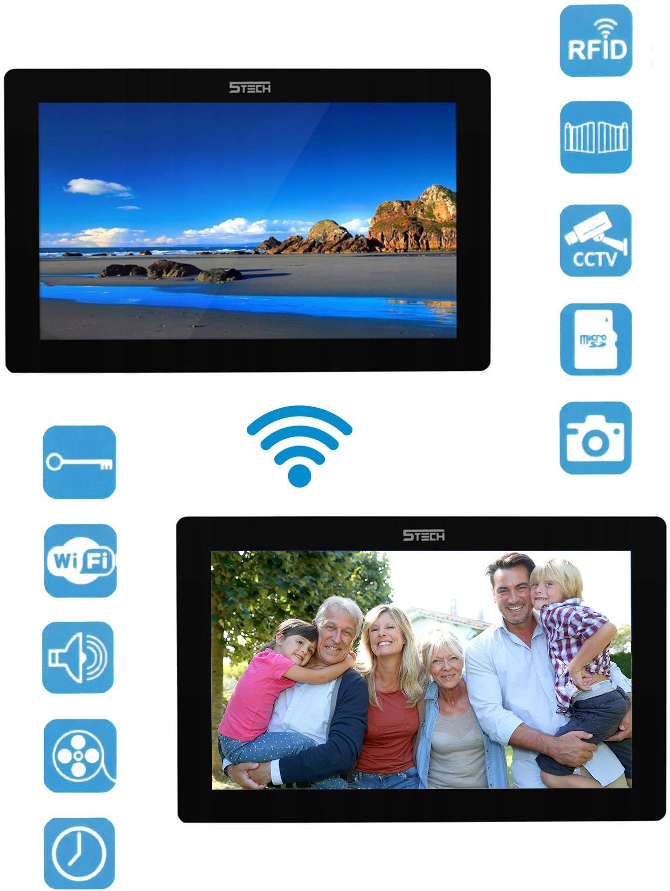 Videofon Tech Wideodomofon Wifi Fhd Verus Czarny A Android