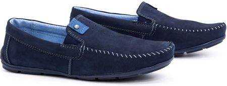 Buty Olivier Mokasyny Męskie Skórzane 937Ma Granatowe 41 - zdjęcie 4