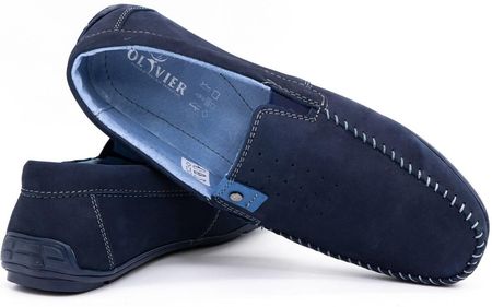 Buty Olivier Mokasyny Męskie Skórzane 937Ma Granatowe 41 - zdjęcie 5