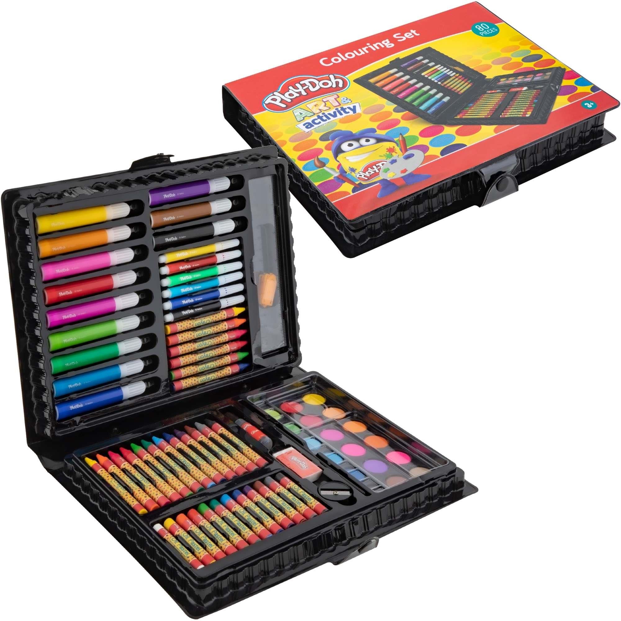 Zdjęcie Grafix Play Doh Zestaw Kredki Pastelowe Mazaki Farbki 80 Elementów - Stepnica