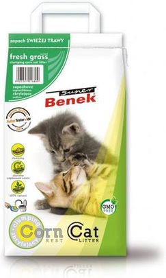 Benek Super Corn Cat żwirek kukurydziay świeża trawa 14l - zdjęcie 2
