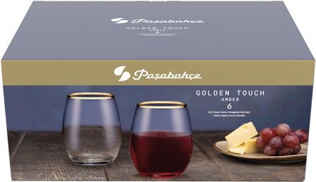 Pasabahce Komplet 6 Szklanek Amber Ze Złotym Rantem 570 Ml (722233) - zdjęcie 3