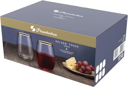Pasabahce Komplet 6 Szklanek Amber Ze Złotym Rantem 570 Ml (722233) - zdjęcie 2