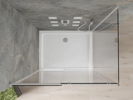 Mexen Omega 100x90cm Transparent Chrom + Brodzik Flat 825-100-090-01-00-4010 - zdjęcie 2