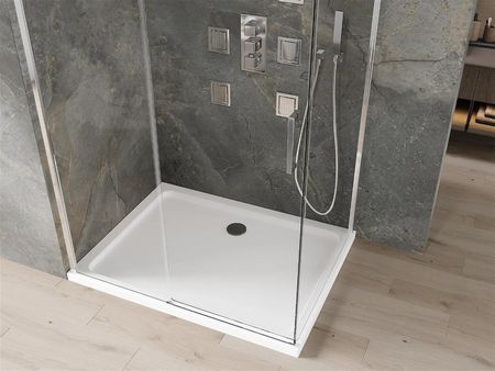 Mexen Omega 100x90cm Transparent Chrom + Brodzik Flat 825-100-090-01-00-4010 - zdjęcie 4
