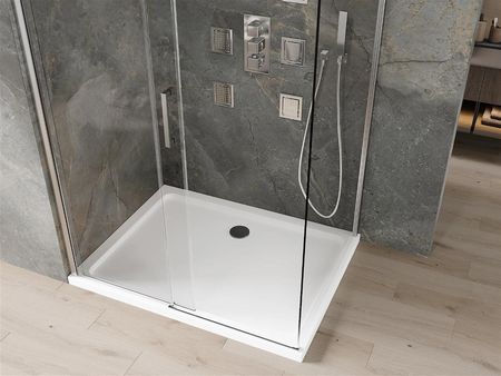 Mexen Omega 100x90cm Transparent Chrom + Brodzik Flat 825-100-090-01-00-4010 - zdjęcie 6