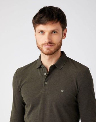 WRANGLER LS REFINED POLO MĘSKA KOSZULKA POLO IVY GREEN W7MRKHXIX - zdjęcie 2