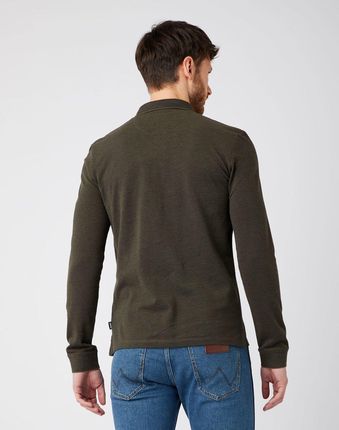 WRANGLER LS REFINED POLO MĘSKA KOSZULKA POLO IVY GREEN W7MRKHXIX - zdjęcie 4