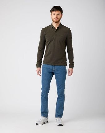 WRANGLER LS REFINED POLO MĘSKA KOSZULKA POLO IVY GREEN W7MRKHXIX - zdjęcie 3