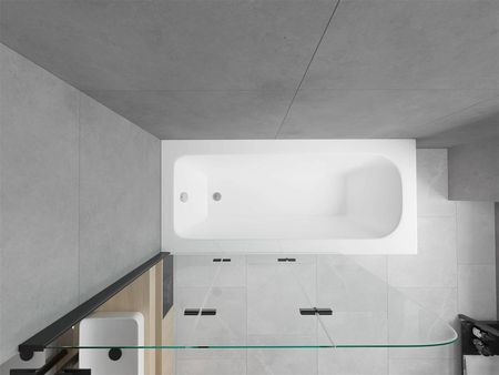 Mexen Vega 170x70cm + Obudowa + Parawan 3-Skrzydłowy 120cm Transparent Czarny 550117070x9012037000 - zdjęcie 2