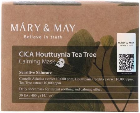 Mary&May CICA Houttuynia Tea Tree Calming Mask - Zestaw 30 szt. kojących masek w płachcie - zdjęcie 3