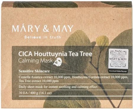 Mary&May CICA Houttuynia Tea Tree Calming Mask - Zestaw 30 szt. kojących masek w płachcie - zdjęcie 2