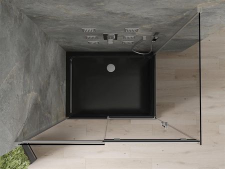 Mexen Omega 100x80cm Grafit Chrom + Brodzik Flat Czarny 825-100-080-01-40-4070 - zdjęcie 2