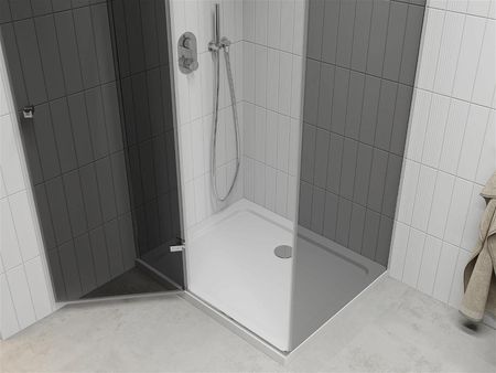 Mexen Roma 70x100cm Grafit Chrom + Brodzik Flat Biały 854-070-100-01-40-4010 - zdjęcie 6