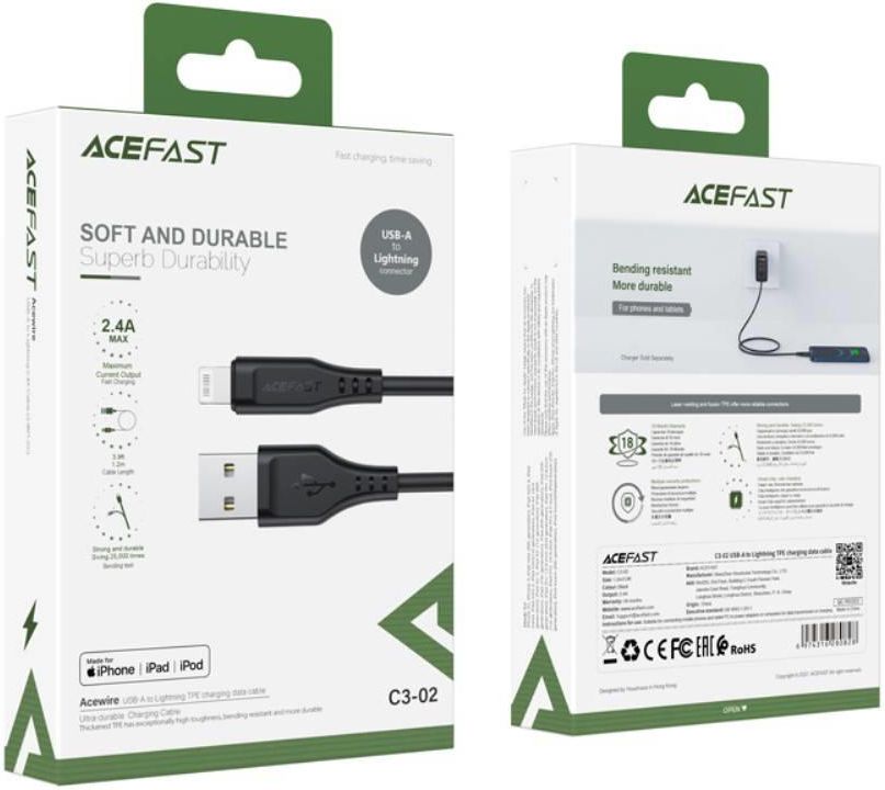 Acefast Kabel Mfi Usb Apple Lightning A M Szybkie Adowanie I