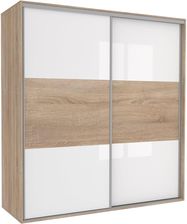 Zdjęcie Mebel Bos Szafa Tivoli 125X210 S 4Bp 2Ds Biały Połysk Dąb Sonoma 100323975 - Luboń