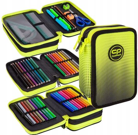 CoolPack Piórnik Jumper 3 potrójny, z wyposażeniem Gradient Lemon - zdjęcie 2