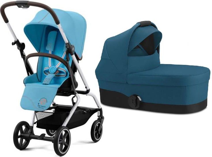 Wózek Cybex Eezy S Twist Plus 2 Wózek Głęboko Spacerowy Beach Blue