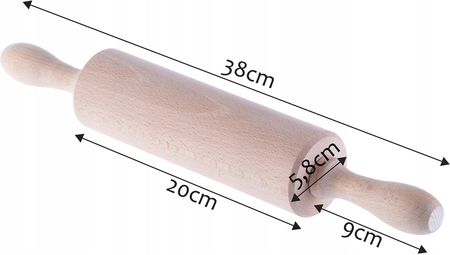 Kadax Wałek Drewniany Ruchomy Do Ciasta Pizzy 38Cm (K354) - zdjęcie 4