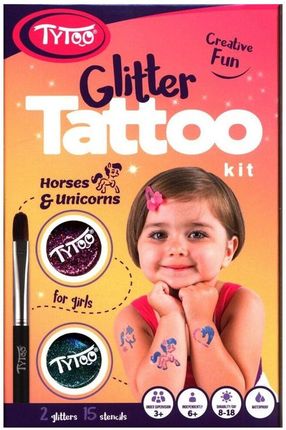 Dante Creative Fun Brokatowe Tatuaże Dla Dziewczynek Horses & Unicorns - zdjęcie 2