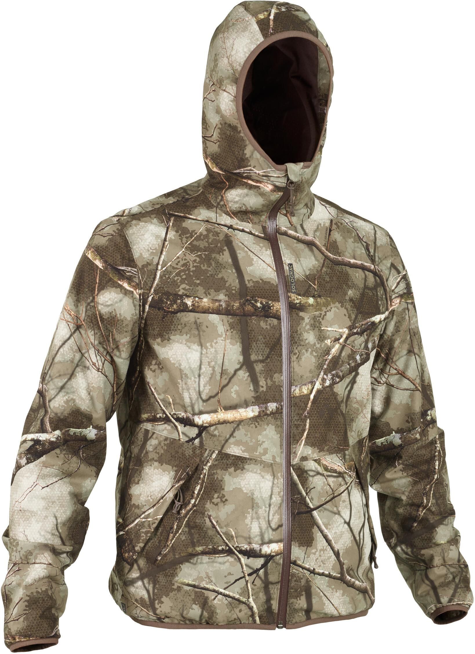 Zdjęcie Solognac Kurtka Myśliwska Silence 500 Wodoodporna Camo Treemetic Brązowy Khaki - Grodzisk Wielkopolski
