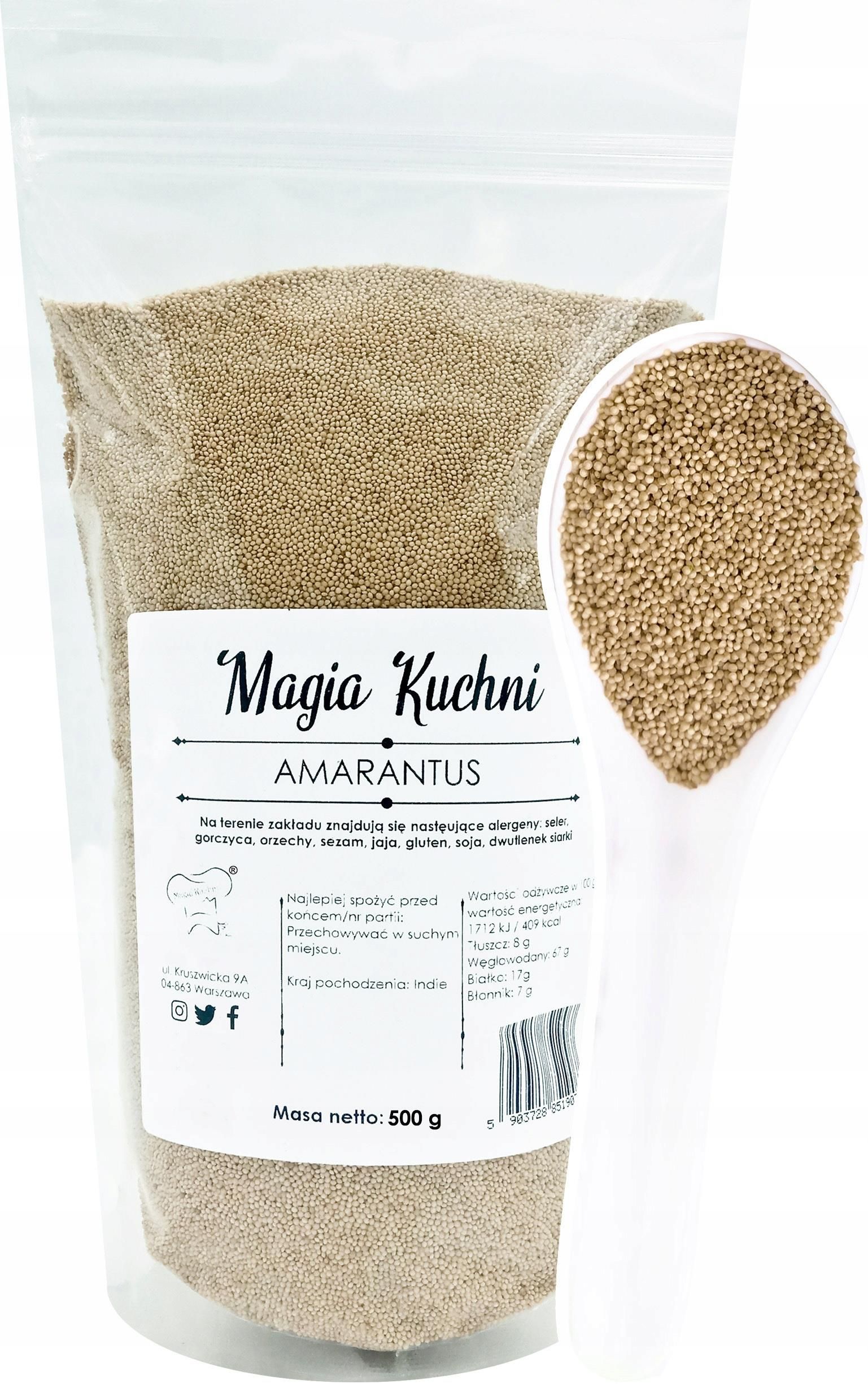 Magia Kuchni Nasiona Amarantusa 500g Ziarno Amarantus Naturalny Ceny