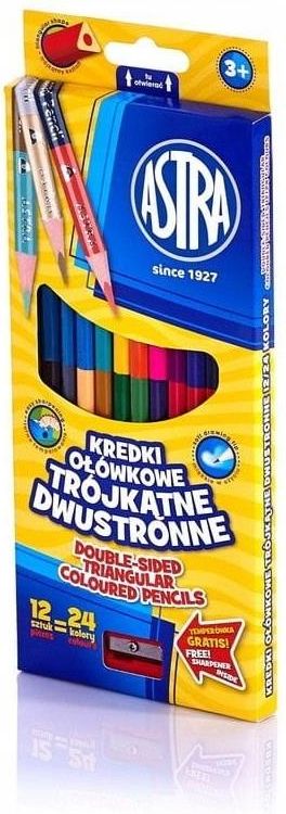 Astra Kredki Dwustronne 12 24 Kolory Trójkątne 312113001 Ceny i