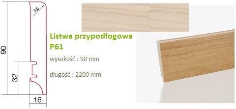 Listwa przypodłogowa Barlinek P61 Dąb Biały 90mm Opinie i ceny na